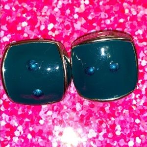 ❤️ Green, Blue & Silver Square Earrings!!